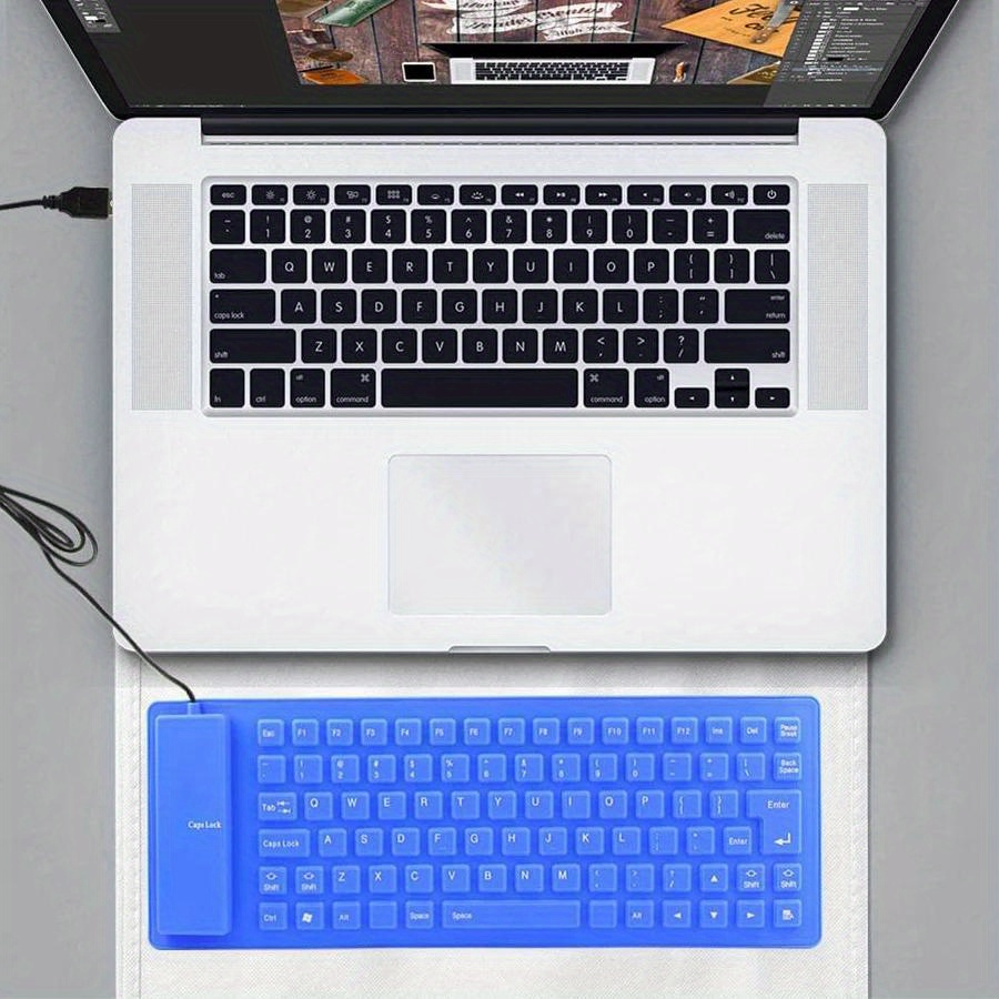 compact quiet silicone keyboard foldable waterproof usb wired   design for pc notebook laptop   travel keyboard details 1