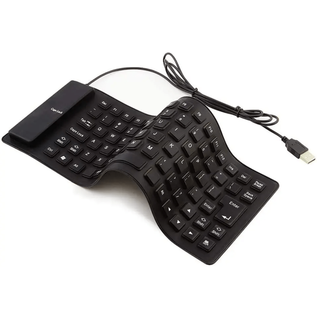 compact quiet silicone keyboard foldable waterproof usb wired   design for pc notebook laptop   travel keyboard details 3