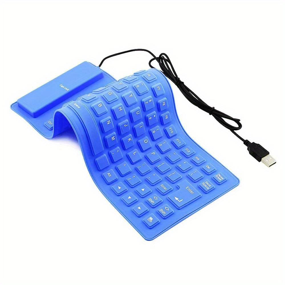 compact quiet silicone keyboard foldable waterproof usb wired   design for pc notebook laptop   travel keyboard details 4