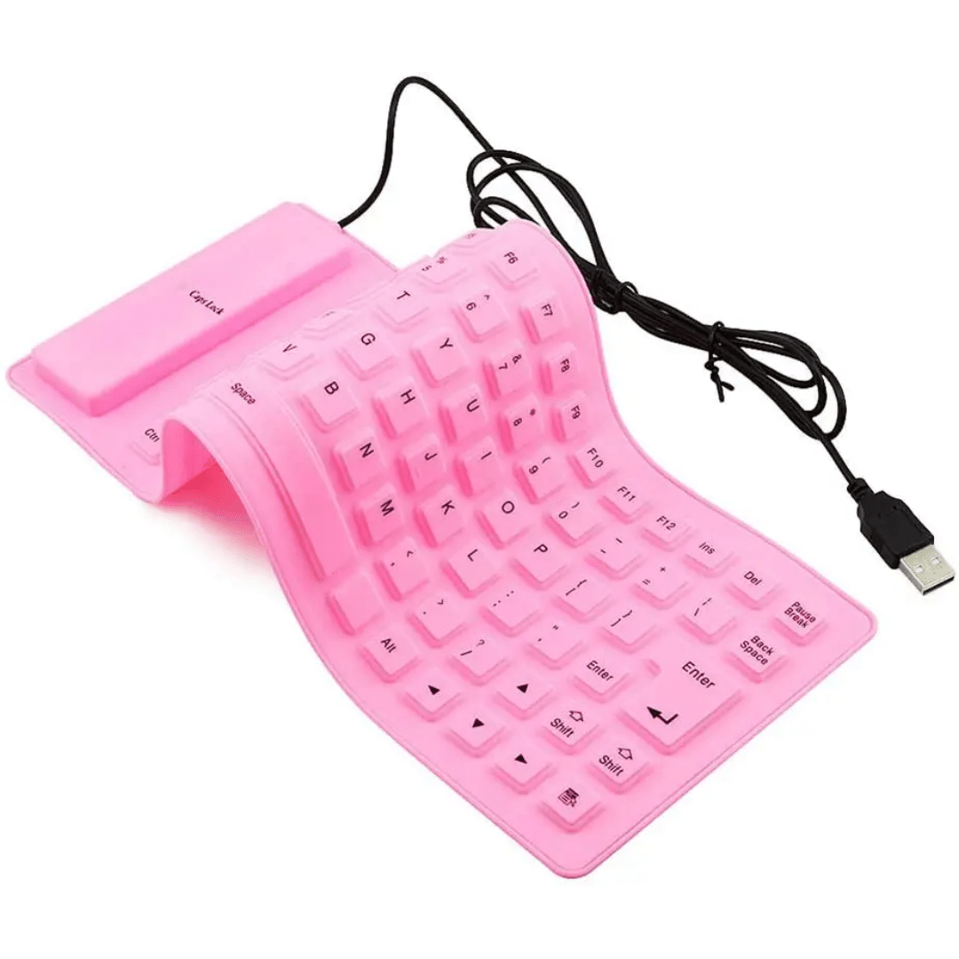 compact quiet silicone keyboard foldable waterproof usb wired   design for pc notebook laptop   travel keyboard details 5