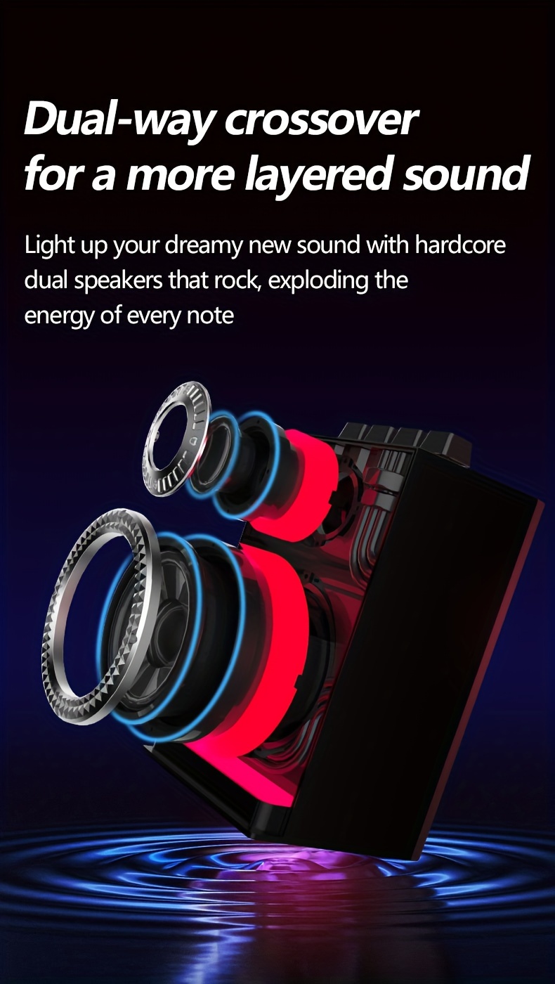s3 speaker cool rgb lighting       powerful bass large capacity battery supports wired tf card aux and wireless   details 1