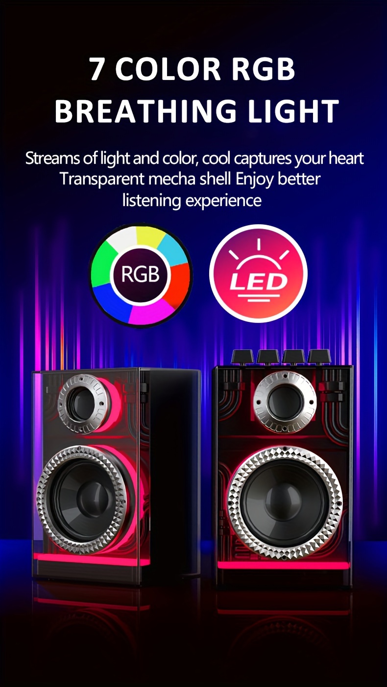 s3 speaker cool rgb lighting       powerful bass large capacity battery supports wired tf card aux and wireless   details 3