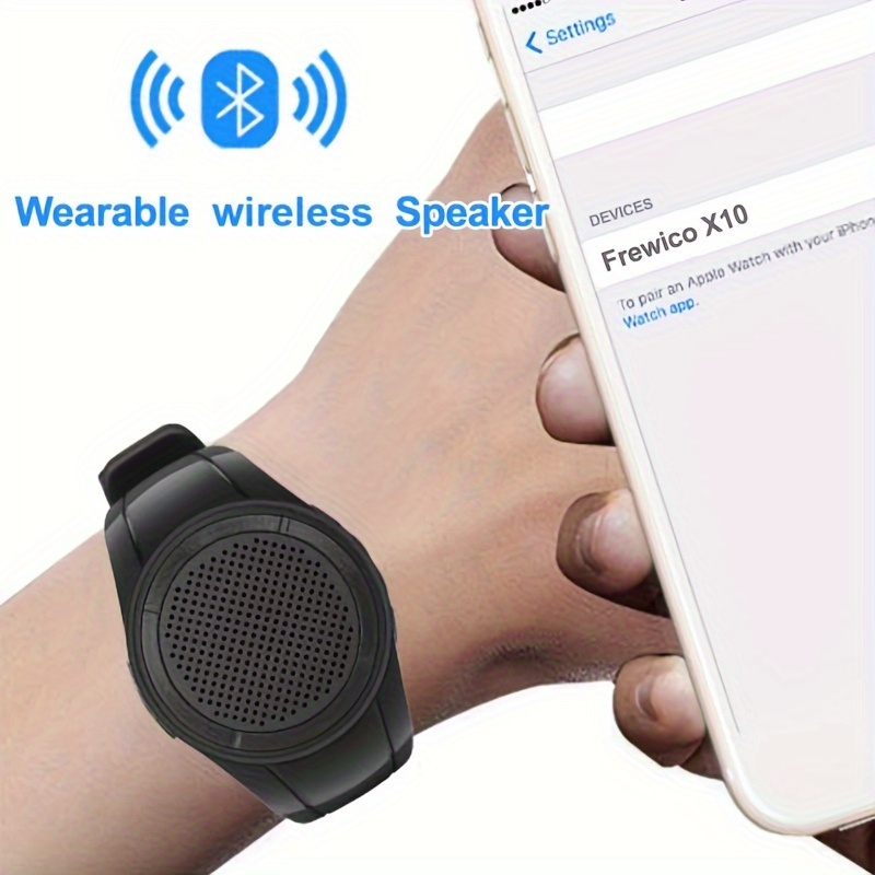   wearable portable wireless speaker watch x10 clip on speaker little speaker mini speaker water resistant portable speaker mp3 player built in mic for hands free clear call speakerphone and music tws details 4
