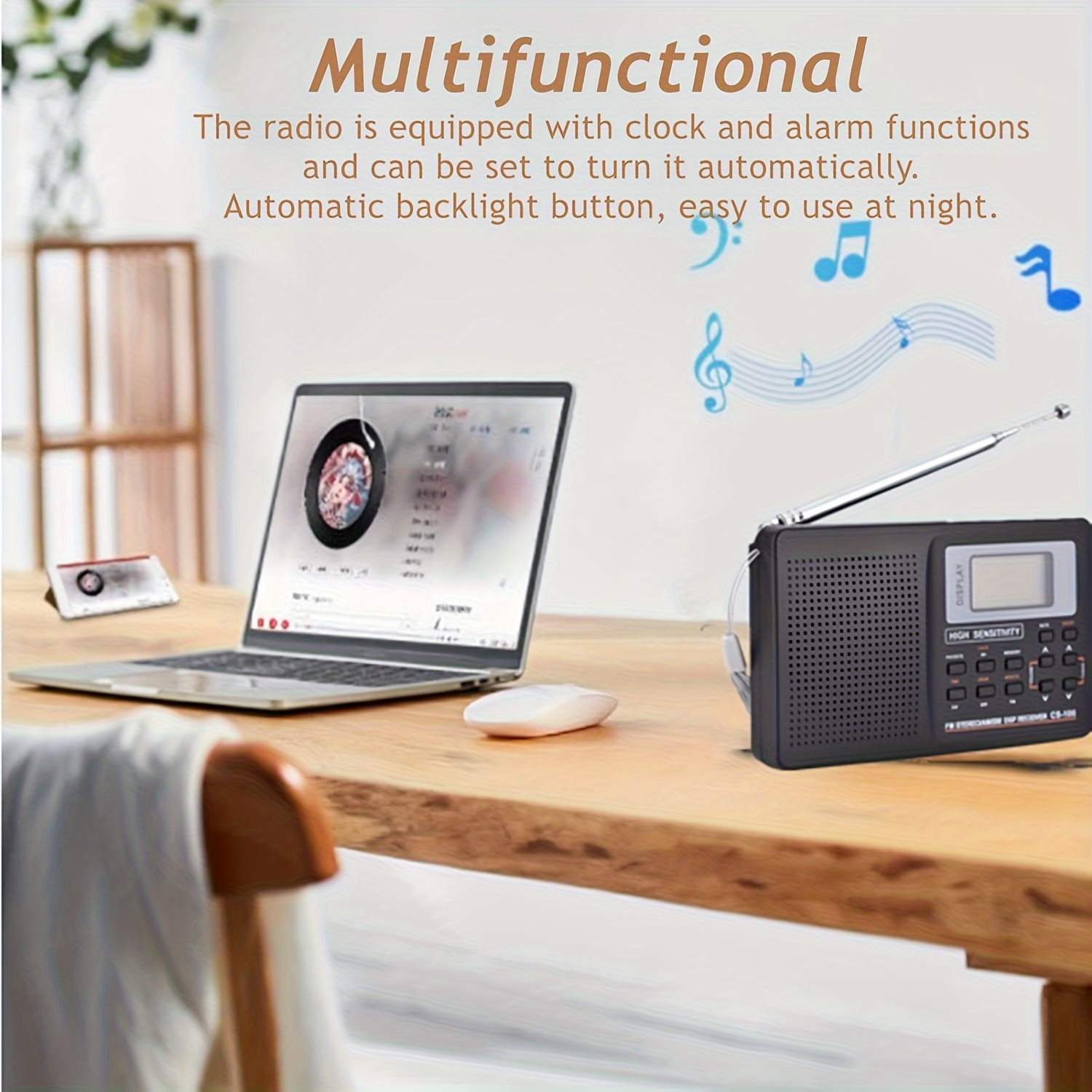 portable digital am fm stereo radio fm am sw   tuning full band radio receiver with alarm clock radio am fm portable radio sw petite with mute state frequency lock step value 10k details 9