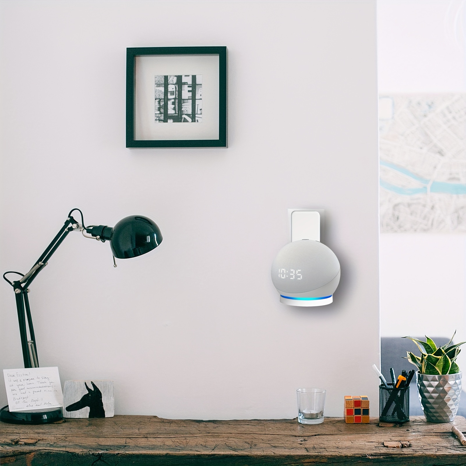 outlet wall mount     dot 4 5 accessories with cable management   saving   dot 4 5th gen stand hanger wall holder white   not     dot 4 5 gen device and   adapter details 6