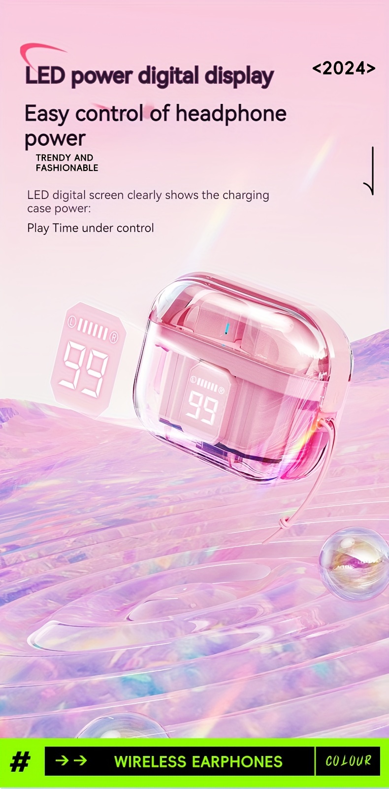 2024 new wireless earphones with long   noise cancellation and led display   size details 5