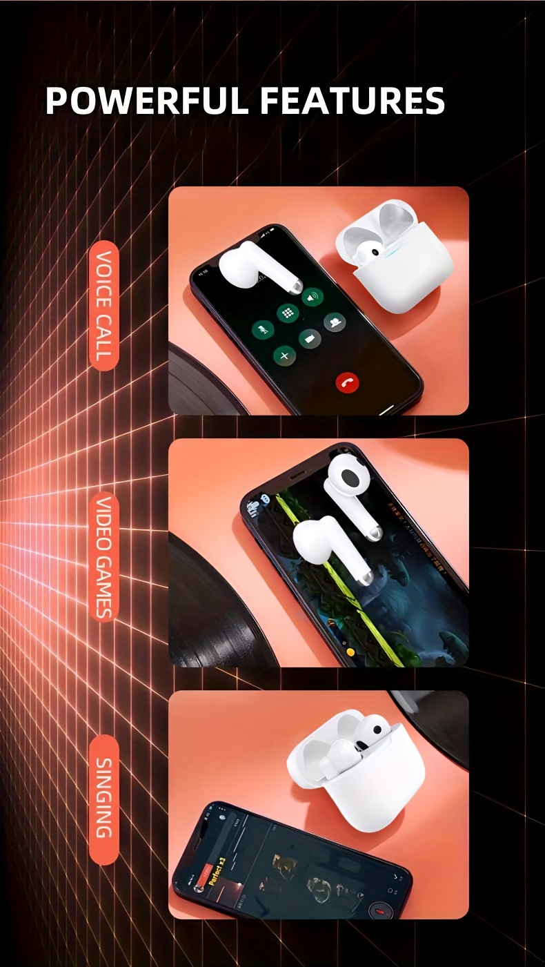 wireless earphone wireless 5 3 headphones long time   stereo wireless in ear headphones for iphone and android in ear headphones gaming   headset ear microphone details 4