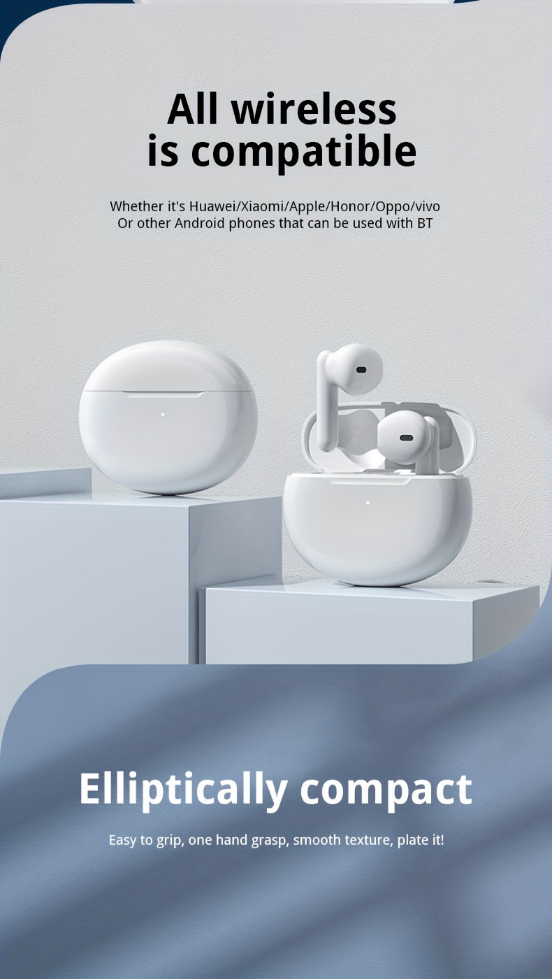 tws in ear wireless 5 2 headphones sports headset stereo mobile   stereo music and microphone touch low latency gaming earphones earbuds with charging case   for android ios system white details 2