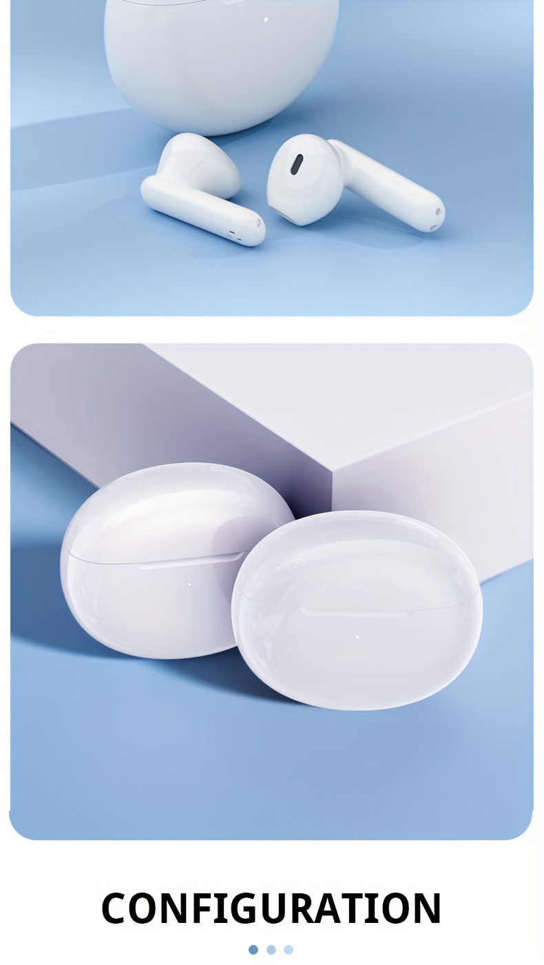 tws in ear wireless 5 2 headphones sports headset stereo mobile   stereo music and microphone touch low latency gaming earphones earbuds with charging case   for android ios system white details 14