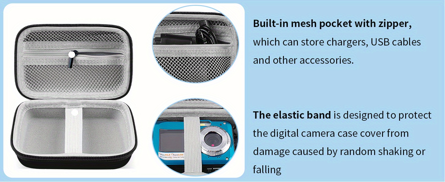 digital camera case compatible with for 21 pixels 2 rechargeable hd for 180 190 for dscw800 dscw830 digital camera with sd card and cable details 1
