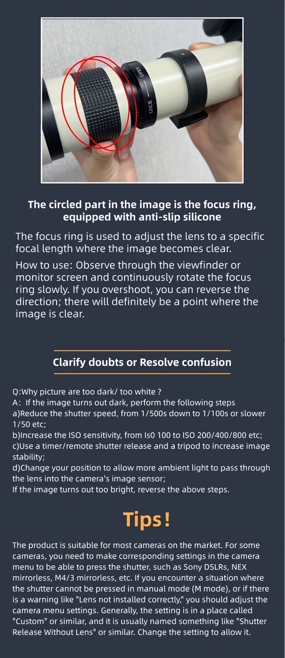 professional manual   lens 420 800mm f 8   with   ideal for     cameras   wildlife photography details 5