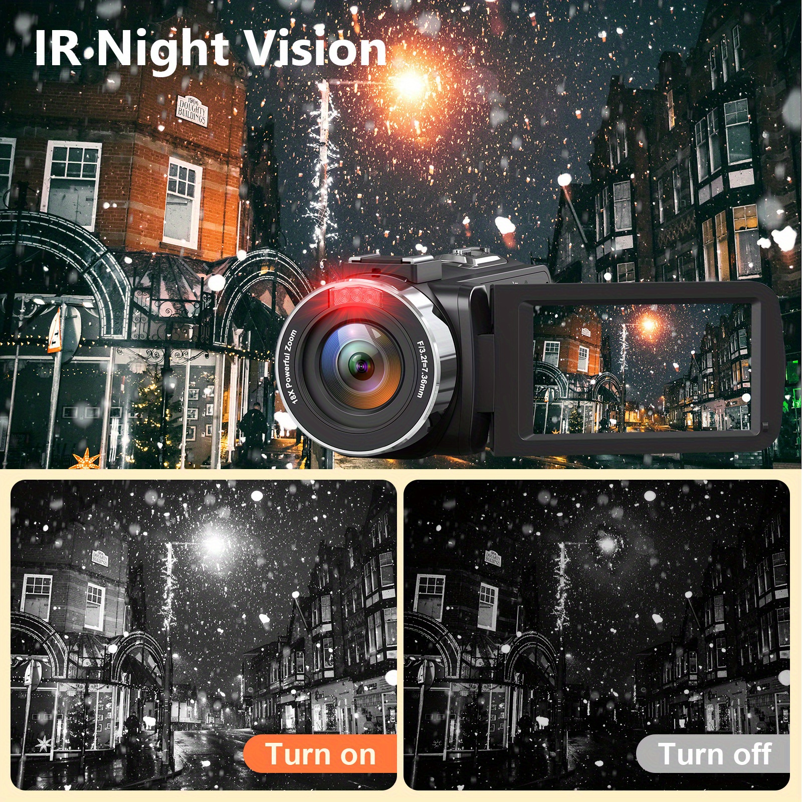 44   digital camera 4k 18    night vision handheld   camera with 32gb   memory card       details 1