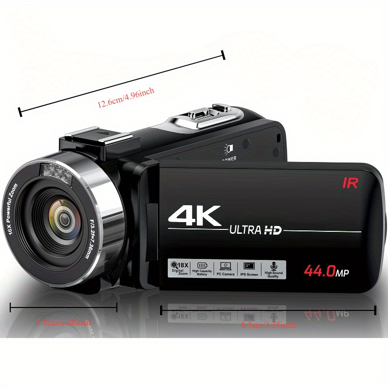 44   digital camera 4k 18    night vision handheld   camera with 32gb   memory card       details 3