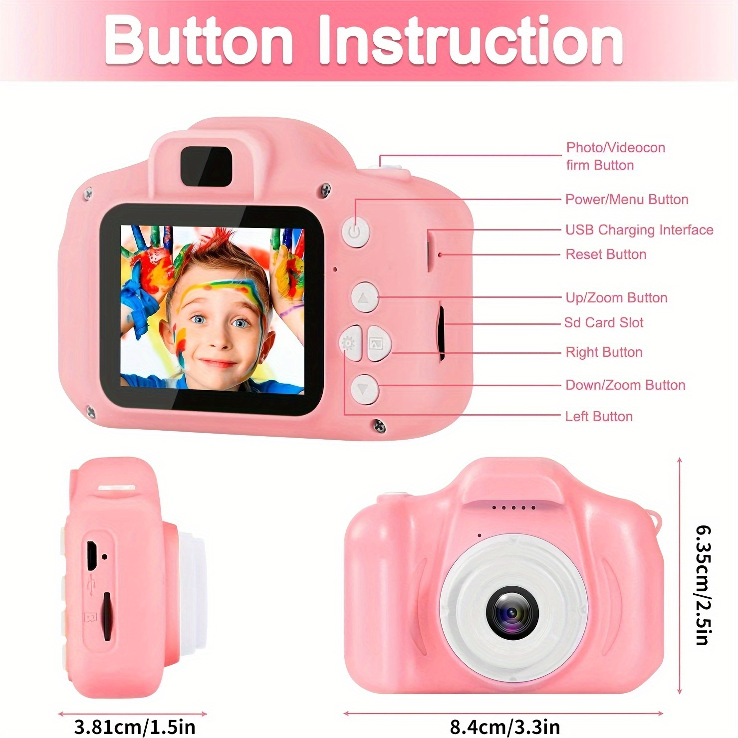 girls   camera toy christmas birthday gift   camera mini toy camera with 2 inch screen with 32gb card details 2